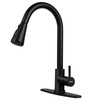 Klabb Single Handle High Arc Pull Out Kitchen Faucet, Matte