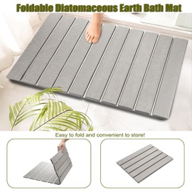 OwnMy - Tapete de Baño de Diatomita Plegable, Grande de Secado Rápido para Tina, Antideslizante de Tierra de Diatomeas
