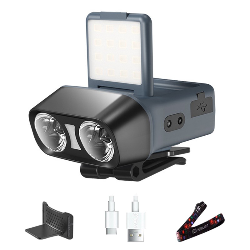 LED Sensor Light Brightness Adjustable Headlamp COB Hat Clip Light