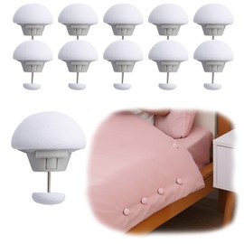 16 pcs Duvet Pins - Duvet Cover Holding Clip, Reusable Quilt Fixing Buckle, Non-Slip Comforter Clips Keeps Comforter from Shifting for Fixing Bed Sheets, Duvet Covers, Cushions, Curtains (White)