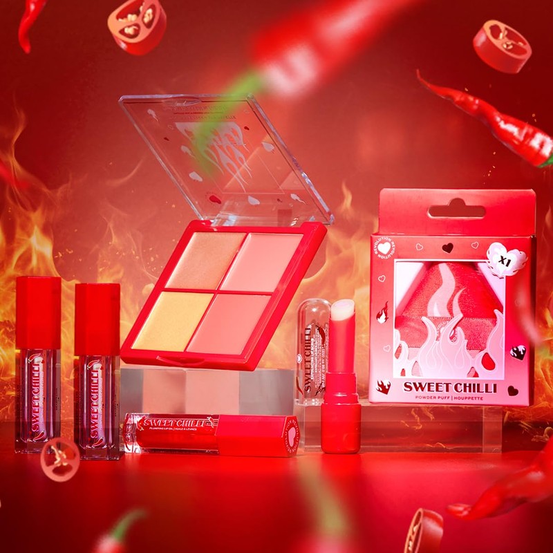 I Heart Revolution, Sweet Chilli Cream Blush & Highlight Quad,