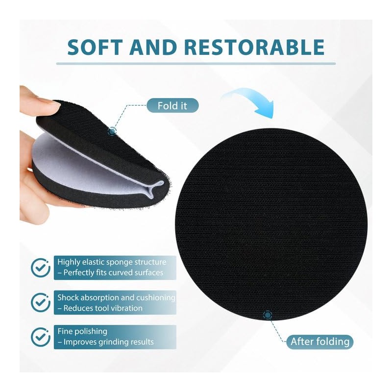 AegisTorq 5 Inch Soft Density Interface Pads, 2pcs Foam Sanding
