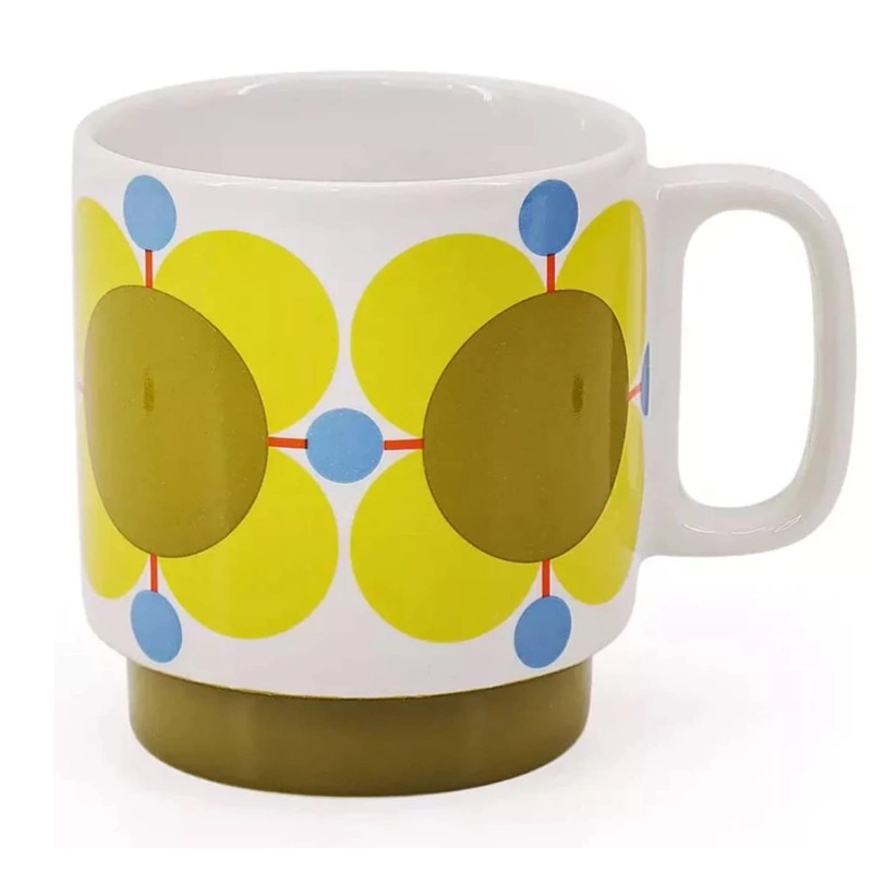 Orla Kiely Set of 2 Stacking Mugs Atomic Flower Sky