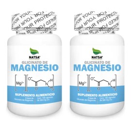 Glicinato Magnesio 200 Cápsulas Frascos 100 Caps