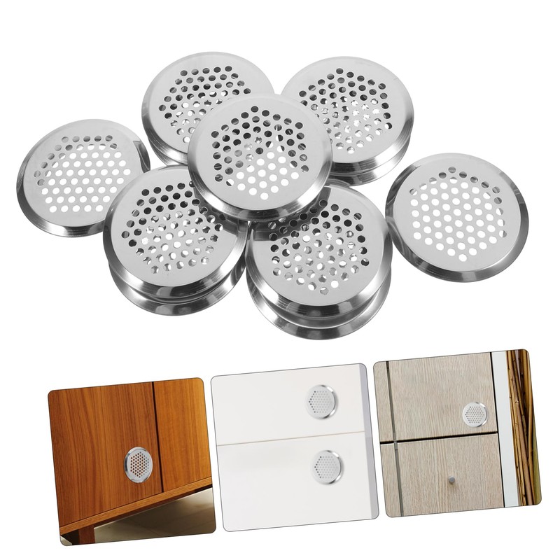 Tofficu 20Pcs Round Stainless Steel Air Vent Covers Ventilation Louvers