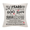 50 Years of Marriage Gift 50th Wedding Anniversary Cushion Cover