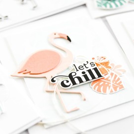 Ellen Hutson, Essentials by Ellen, Flock Star Stamp & Die Set Combo, Stamping, Card Making, Papercrafts, Scrapbooking, Interactive, Flamingo, Sentiments, Greetings, Words