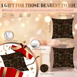 LUKIPOM Witchy Forest Animals Mushroom Pillow Covers 18x18, Dark Cottagecore Decor, Witchy Room Decor, Gothic Snake Moon Pillow Covers for Couch Bed, Cottagecore Room Decor, Gothic Home Decor