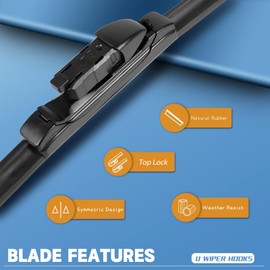 MIKKUPPA 25"+22"+14" Windshield Wiper Kit - Replacement for 2018-2022 VW Volkswagen Tiguan - Top Lock All Season Wiper Blades, Pack of 3