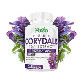 Parker Naturals Pure Corydalis Root Extract Capsule - 1000mg Strength, 10:1 Corydalis Yanhusuo Extract, Natural Relief, Long Lasting, 100% Vegetarian, 120 Servings, 240 Count