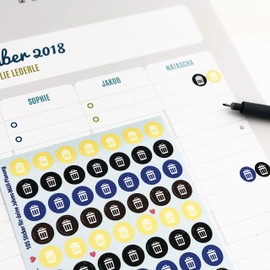 Waste bin stickers in 2 sheets with 210 stickers from heaven+paper®, perfect for waste planning and waste separation, never forget the waste again!