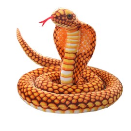 YUZHINUO New Realistic Cobra Figure Lifelike Python Pit Viper Plush Toy Soft Stuffed Animal Snake Decor Birthday Gifts for Children (Yellow,28 inch)