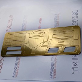 Advanced Trims SHELBY + GT500 SPOILER SPLITTER BUMPER BRUSHED GOLD LETTERS INSERTS 2020 - 2025