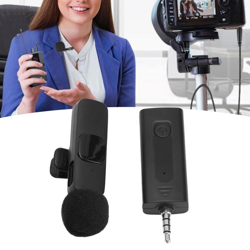 3.5mm Wireless Lavalier Lapel Microphone Intelligent Noise Canceling Automatic Pairing