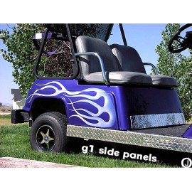 J & O Carts Parts YAMAHA G1 Golf Cart Highly Polished Aluminum Diamond Plate Flat Side Panels