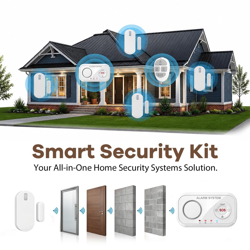 Home Security System Wireless, Smart WiFi Alarm System DIY Kit