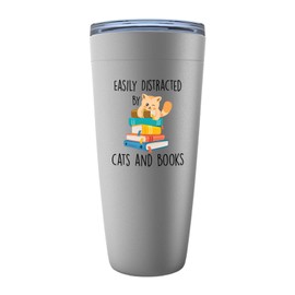 Book lovers Stainless Edition Viking Tumbler 20oz - Cats and Book - Teenagers Adult Cat Lover Animal Lover Writer Reader Book Lovers Entertaining Editor Writer