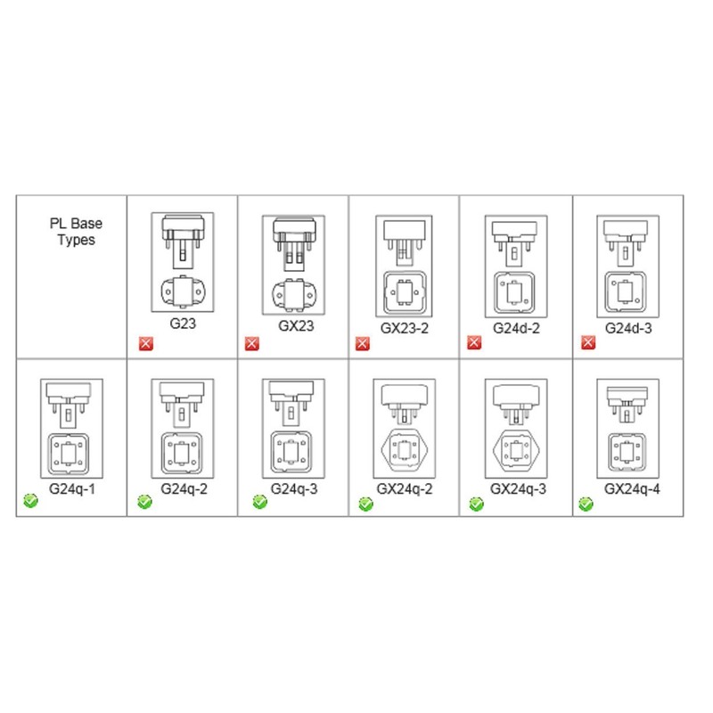 E-simpo® 6-Pack G24 to E27 Lamp Base Converter,15.5mm 4pin,G24Q to