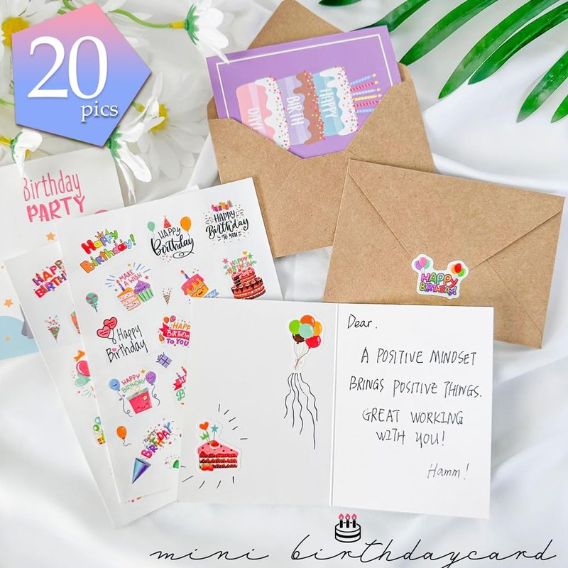 Birthday Cards, Birthday Cards, Stylish (Set of 20, with Envelopes)