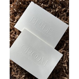 Luxe Embossed Bride & Groom Couple Wedding Card