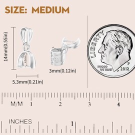 Ofiuny 925 Sterling Silver Pendant Clasp for Necklace Pinch Bails for Jewelry Making Pendant Bail Connector for DIY Dangle Charms Bracelet Earring Made in Italy