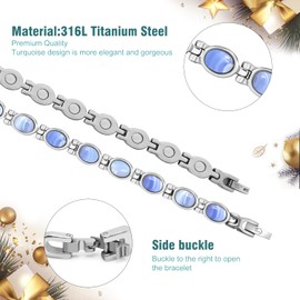 JEROOT magnetic bracelet for women men unisex, Stainless Steel