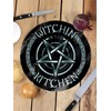 Witchin in The Kitchen Circular Black Glass Chopping Board