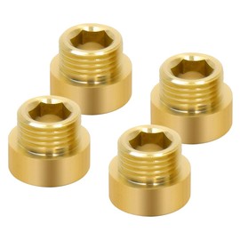lyualma Brass Extension Fitting G1/2 Inch x 10 mm Connection Extension Thread Fitting Brass Tap Extension for Heating and Drinking Water Installation Pack of 4