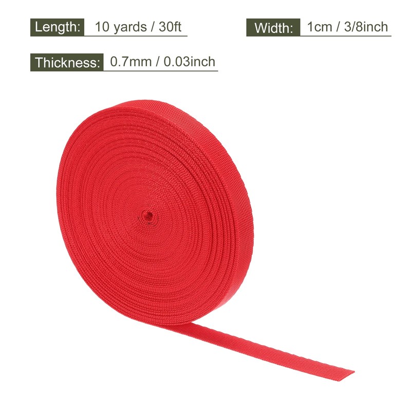 sourcing map Flat Nylon Webbing Strap 3/8 Inch 10 Yards