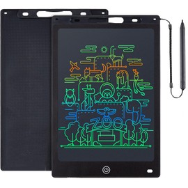 12 Pulgadas Tableta de Dibujo Niños, Pizarrón Mágico Borrable Tableta de Escritura LCD Reutilizable Vistoso, Juguete Educativo, Writing y de Aprendizaje Tablero para Dibujar Niños, Niñas (Negro)