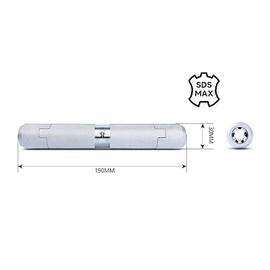 Nucraft Adapter SDS Max to SDS Max mounting connector suitable for drill extension, hammer drills and tools with SDS Max holder