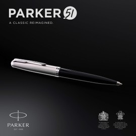 Parker Ballpoint Pen 51 Black CT, Medium Point, Oil-Based, Gift Boxed, Genuine Imported Item 2123495Z