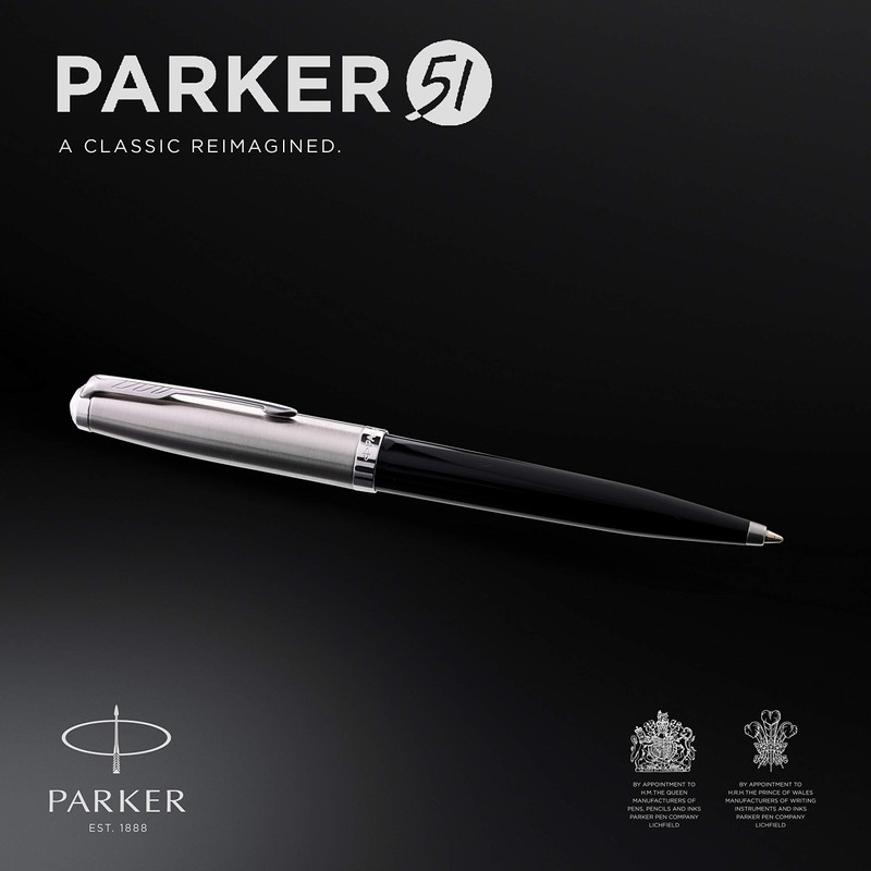 Parker Ballpoint Pen 51 Black CT, Medium Point, Oil-Based, Gift