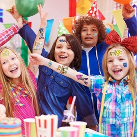 Deen Temporary Tattoos for Kids 8 Sheets,Kids Sonic Tattoos Stickers,Waterproof Cartoon Tattoos,Children Fake Tattoo for Kids Girls Boys Party Bags Filler Birthday Gift Favour Supplies