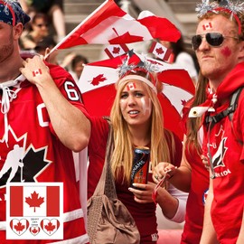 Canadian Flag Tattoos,10 Sheets Canada Flag World Cup|Sports Temporary Face Tattoos Stickers,40 Pcs Waterproof Sweat Sports National Flag Tattoos For Men Kids Women(Canada)
