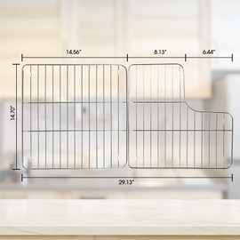 Sink Protector for Kohler K-6639-ST Whitehaven Bottom Basin Rack with 6488 Farmhouse Sink protectors compatible-Stainless steel
