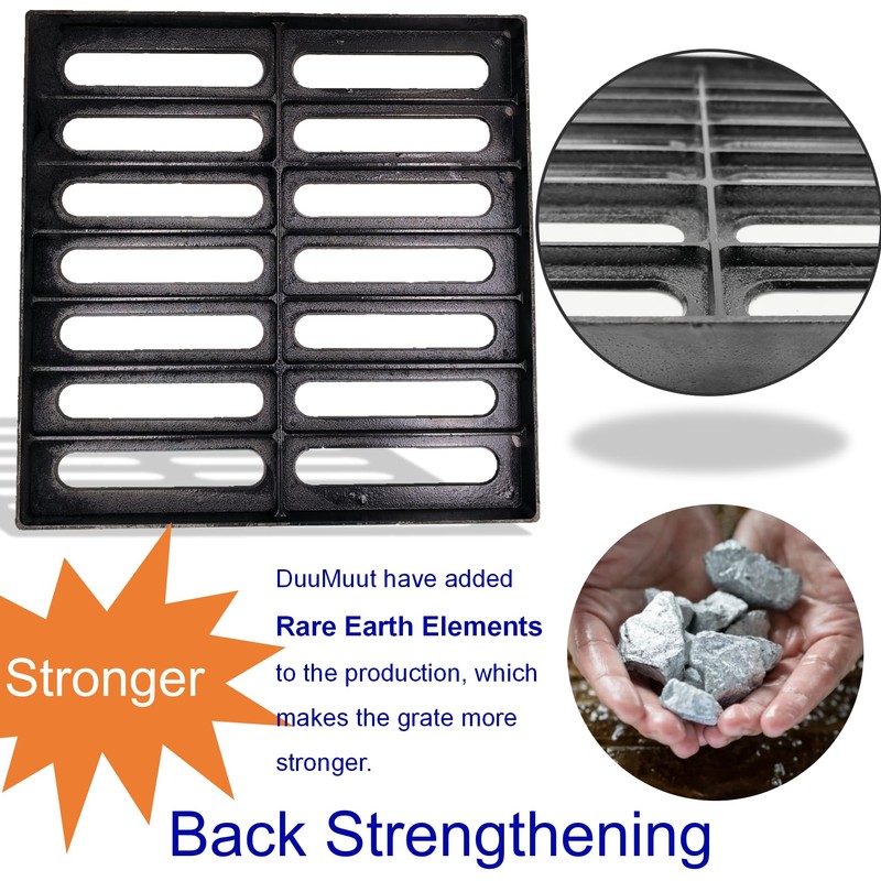 Cast Iron Drain Grate, Driveway Channel Cover 16x16 in |