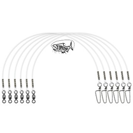 Vipfish Fishing Fluorocarbon Leader with Crane Swivel and Snaps - Heavy Duty 22lb Fluorocarbon Leader Connects Lures, Bait or Hooks for Saltwater & Freshwater Fishing