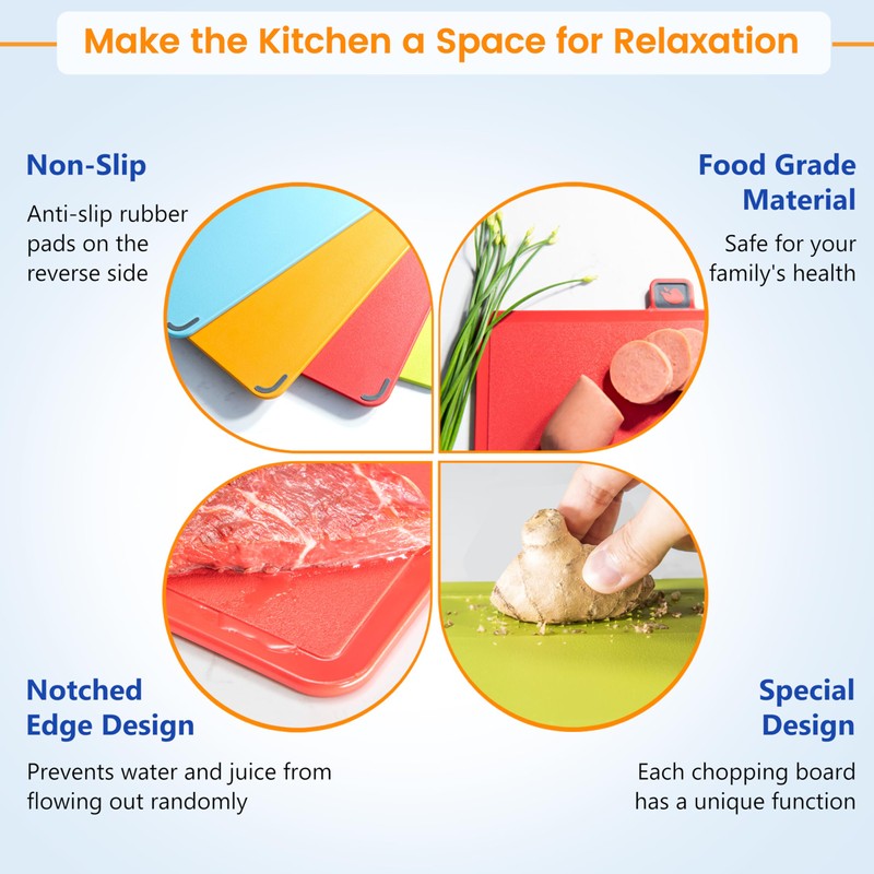 Etespie Smart Cutting Board and Knife Set,Self Cleaning Cutting Board