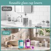 11.8OZ Glass Mouthwash Dispenser for Bathroom, Mouth Wash Container Bottle