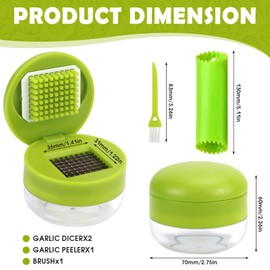 TYBYBB Knoblauchpresse Set Garlic press mit Knoblauchschäler Silikon und Reinigungsbürste, Knoblauchschneider Edelstahl, Knoblauch Zerkleinerer für Knoblauch, Ingwer, Nüsse