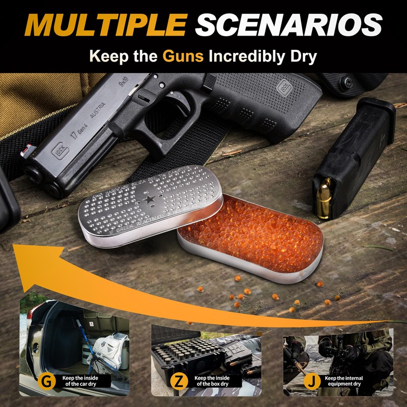 Kinghardcase Pistol/Gun/Ammo Case Safe Dehumidifier Silica Gel with Rechargeable Beads,