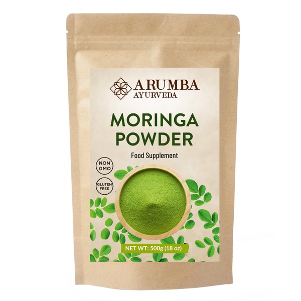 Arumba Ayurveda Moringa Leaf Powder 500 Grams, Naturally Grown Powdered