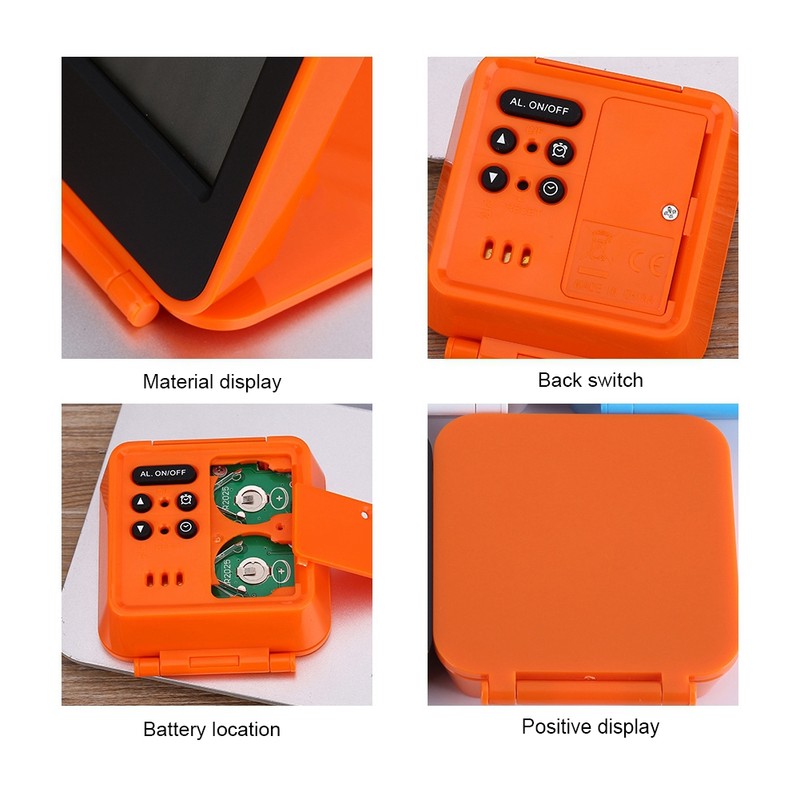 Portable Foldable Tabletop Travel Digital Alarm Clock with Temperature Calendar