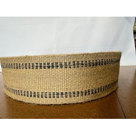 3.5 Inch x 5 Yards Natural Jute Webbing with Black Stripes: Ideal for Upholstery and Crafts