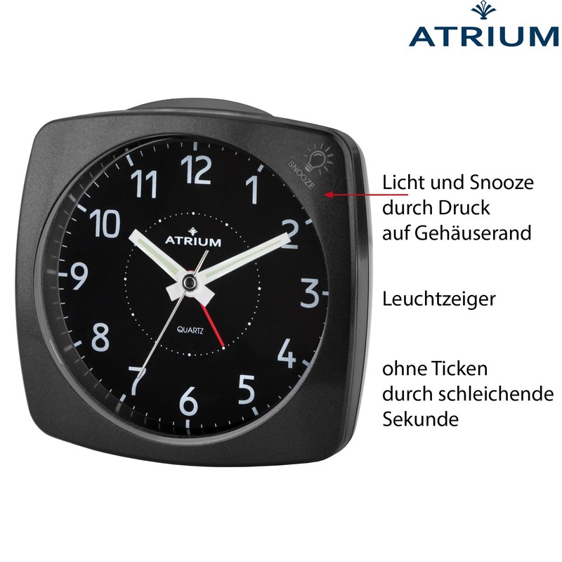 ATRIUM A251-7 Analogue Quartz Alarm Clock with Light and Snooze