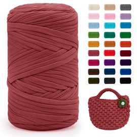 JeogYong - Hilo para playera, tela elástica de ganchillo de 400 g/131 yardas, cinta gruesa de tela de poliéster para tejer a mano, para tejer bolsas/cestas/alfombras, decoración del hogar