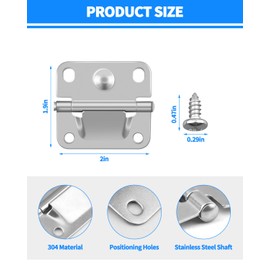 OXDFK Cooler Stainless Steel Hinge Replacement for Coleman, Camping Coolers Accessories with Screws, Compatible with Ice Chest Stainless Steel Hinges Replacement 5235 5250 5286b 6262 6270 (2 PCS)