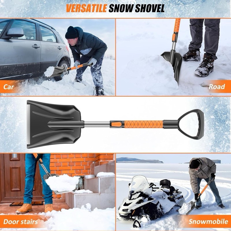 Wikihhome 42" Ice Scraper and Extendable Snow Brush, Detachable Snow