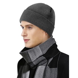 MOBIUSPHY Winter Hat Men Women Knitted Beanie Hat Wool Hat Winter Adult Classic Design Men's Hat Modern Soft Elastic Hood Made of Breathable, darkgray